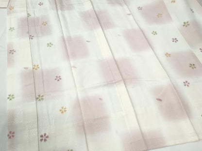 平和屋着物●長襦袢　無双仕立て　流水網目花地紋　天鵞絨色　半衿刺繍　正絹　逸品　未使用　CABE2072yc