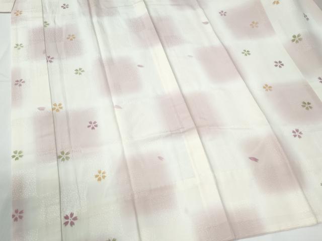 平和屋着物●長襦袢　無双仕立て　流水網目花地紋　天鵞絨色　半衿刺繍　正絹　逸品　未使用　CABE2072yc