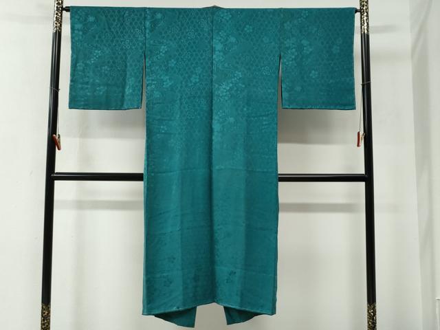 平和屋着物●長襦袢　無双仕立て　市松舞桜文　暈し染め　正絹　逸品　未使用　CABE2071yc