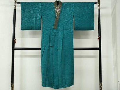 平和屋着物●長襦袢　無双仕立て　市松舞桜文　暈し染め　正絹　逸品　未使用　CABE2071yc