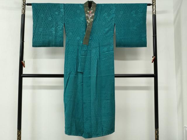 平和屋着物●長襦袢　無双仕立て　市松舞桜文　暈し染め　正絹　逸品　未使用　CABE2071yc
