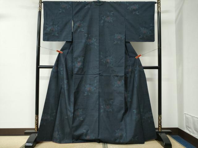平和屋着物●本場大島紬　9マルキ　流水枝牡丹　正絹　逸品　未使用　CABE2078yc