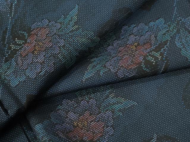平和屋着物●本場大島紬　9マルキ　流水枝牡丹　正絹　逸品　未使用　CABE2078yc