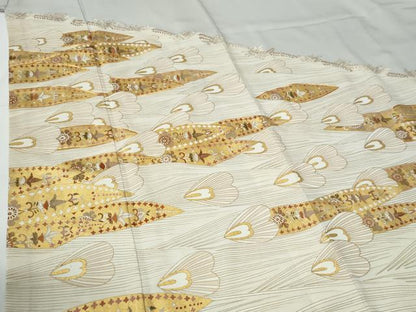 平和屋着物●豪華色留袖　駒刺繍　孔雀羽更紗花唐草文　金彩　正絹　逸品　CABE2082yc