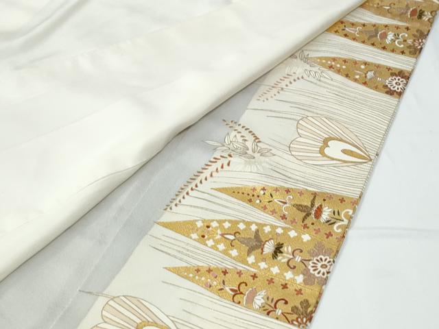 平和屋着物●豪華色留袖　駒刺繍　孔雀羽更紗花唐草文　金彩　正絹　逸品　CABE2082yc