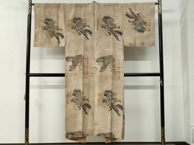 平和屋着物●男性　本場大島紬　アンサンブル・長襦袢セット　吉祥文　正絹　逸品　CABE2086yc