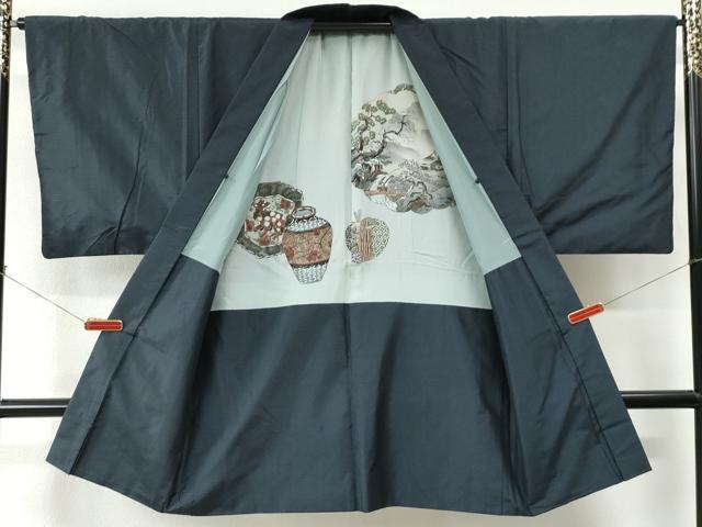 平和屋着物●男性　本場大島紬　アンサンブル・長襦袢セット　吉祥文　正絹　逸品　CABE2086yc