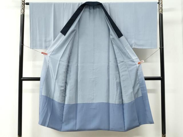 平和屋着物●男性　紬　アンサンブル・長襦袢セット　色無地　紺色　正絹　逸品　未使用　CABE2088yc