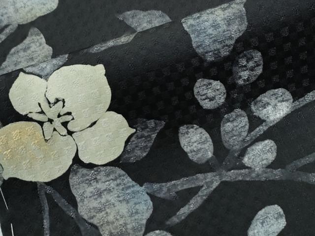 平和屋着物●訪問着　枝花文　黒地　正絹　逸品　未使用　CABE2090yc