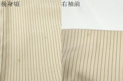 平和屋着物●本塩沢　訪問着　縞　糸車文　正絹　逸品　CABE2092yc