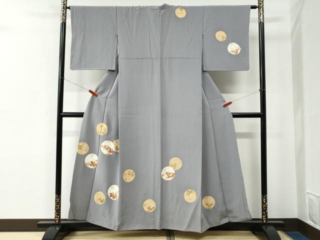 平和屋着物●訪問着　枝葉丸文　金彩　正絹　逸品　CABE2094yc