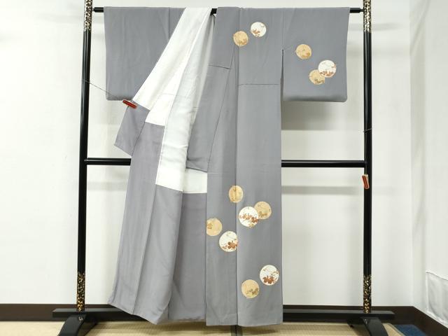 平和屋着物●訪問着　枝葉丸文　金彩　正絹　逸品　CABE2094yc