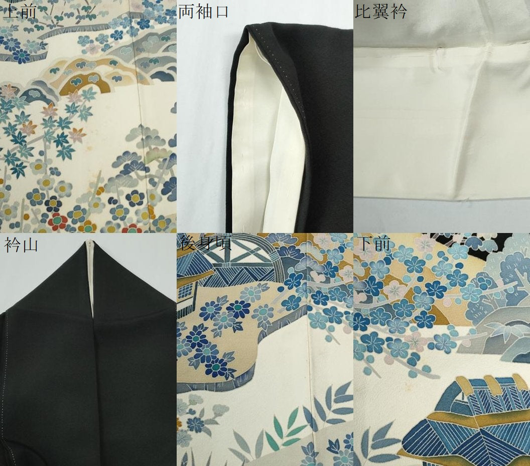 平和屋着物●本加賀友禅作家　百貫華峰　黒留袖　樹林風景文　正絹　逸品　CABE2095yc