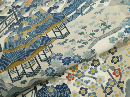 平和屋着物●本加賀友禅作家　百貫華峰　黒留袖　樹林風景文　正絹　逸品　CABE2095yc
