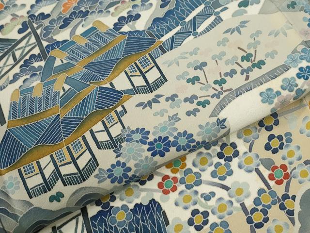 平和屋着物●本加賀友禅作家　百貫華峰　黒留袖　樹林風景文　正絹　逸品　CABE2095yc