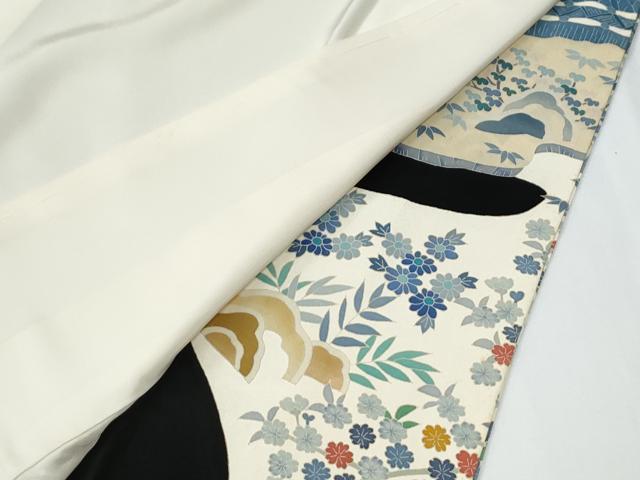 平和屋着物●本加賀友禅作家　百貫華峰　黒留袖　樹林風景文　正絹　逸品　CABE2095yc
