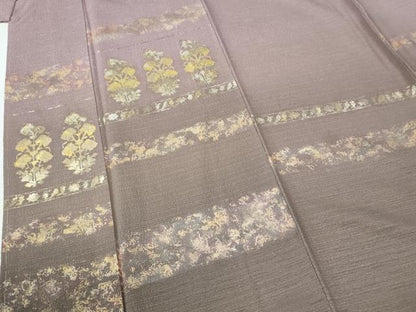 平和屋着物●訪問着　横段草花文　暈し染め　金彩　正絹　逸品　未使用　CABE2098yc