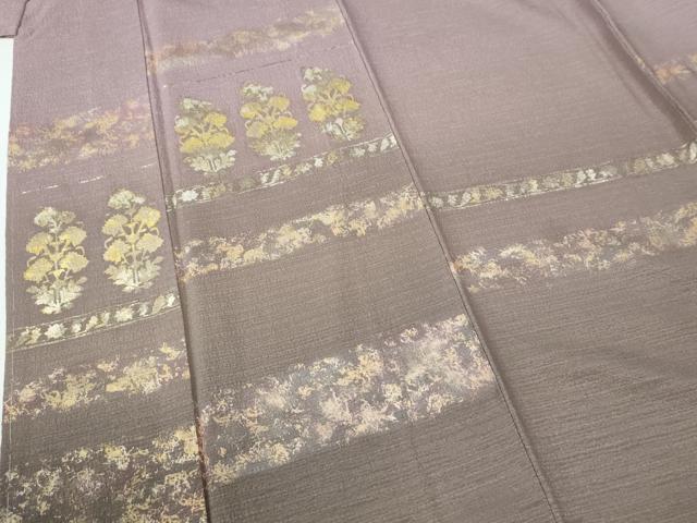 平和屋着物●訪問着　横段草花文　暈し染め　金彩　正絹　逸品　未使用　CABE2098yc