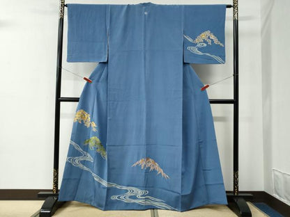 平和屋着物●訪問着　駒刺繍　浜松桐文　正絹　逸品　CABE2099yc