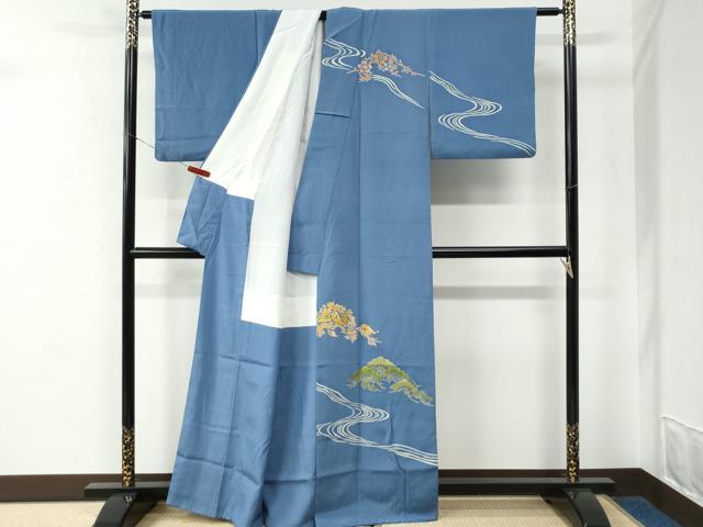 平和屋着物●訪問着　駒刺繍　浜松桐文　正絹　逸品　CABE2099yc