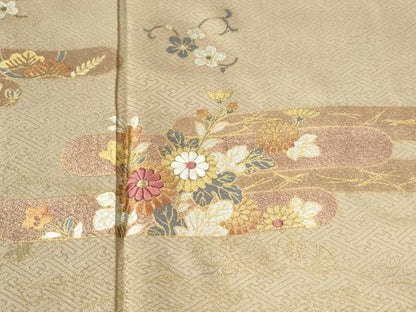 平和屋着物●訪問着　絞り　刺繍　エ霞花唐草文　金彩　正絹　逸品　CABE2101yc