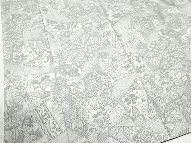 平和屋着物●上質な紬　吉祥更紗花蝶唐草文　正絹　逸品　未使用　CABE2102yc