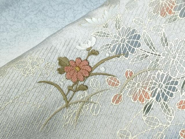 平和屋着物●訪問着　刺繍　花筏文　暈し染め　金銀彩　西武百貨店扱い　正絹　逸品　未使用　CABE2103yc