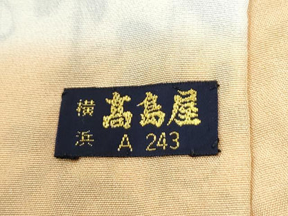 平和屋着物●上質な小紋　型染　萩　鬼しぼ縮緬　高島屋金ラベル　正絹　逸品　未使用　CABE2104yc
