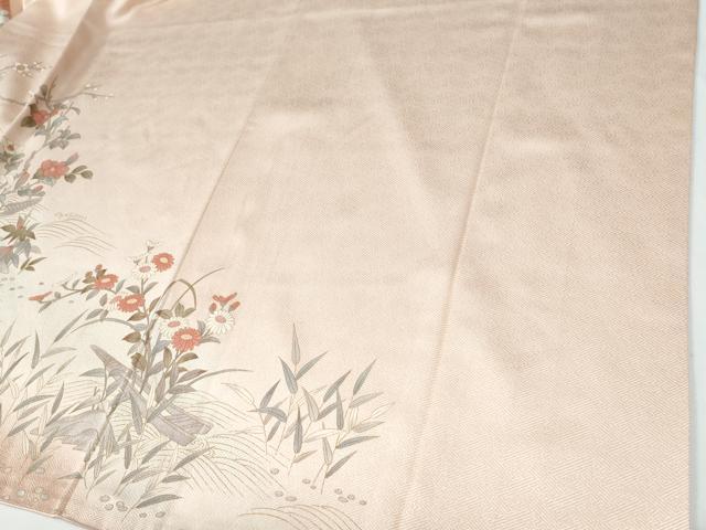 平和屋着物●訪問着　立波舟枝花文　暈し染め　金彩　正絹　逸品　CABE2105yc