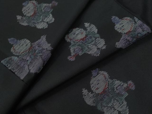 平和屋着物●本場大島紬　地空き　人物文　正絹　逸品　CABE2106yc