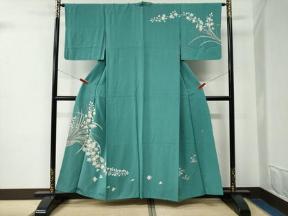 平和屋着物●訪問着　友禅　作家物　枝花文　正絹　逸品　CABE2108yc