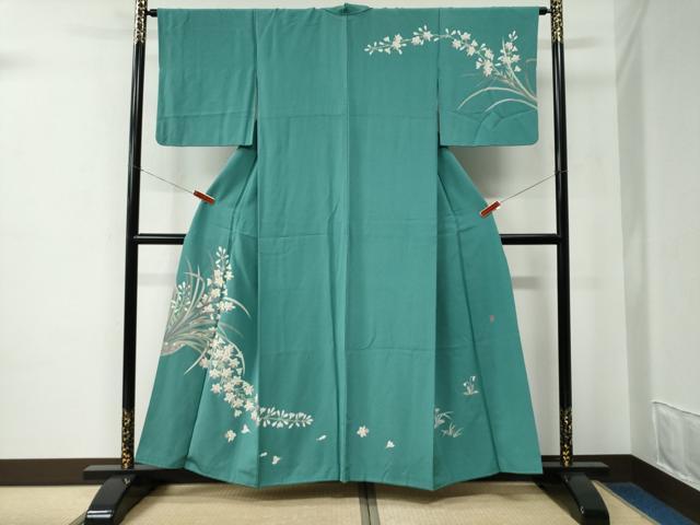 平和屋着物●訪問着　友禅　作家物　枝花文　正絹　逸品　CABE2108yc