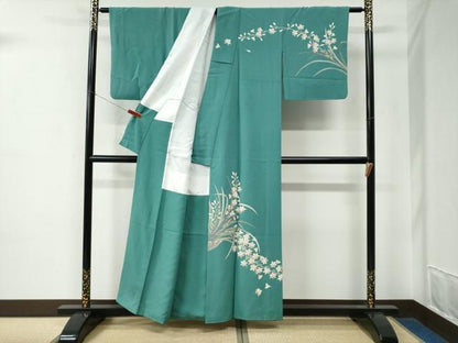 平和屋着物●訪問着　友禅　作家物　枝花文　正絹　逸品　CABE2108yc