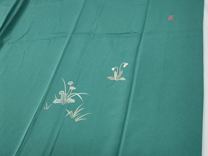 平和屋着物●訪問着　友禅　作家物　枝花文　正絹　逸品　CABE2108yc