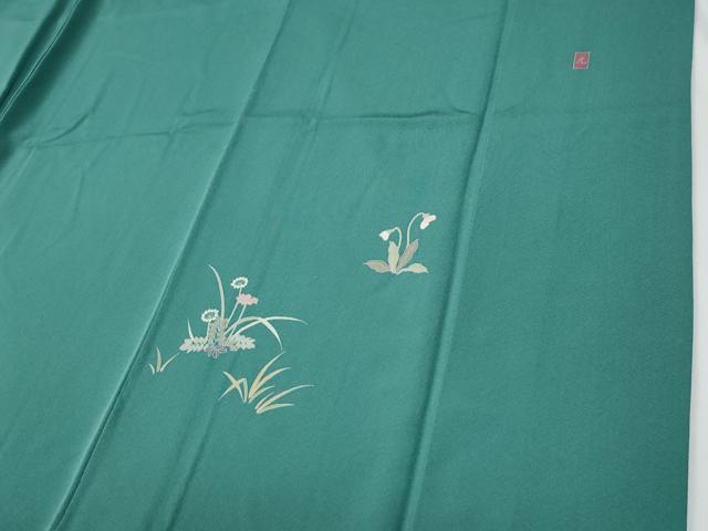 平和屋着物●訪問着　友禅　作家物　枝花文　正絹　逸品　CABE2108yc