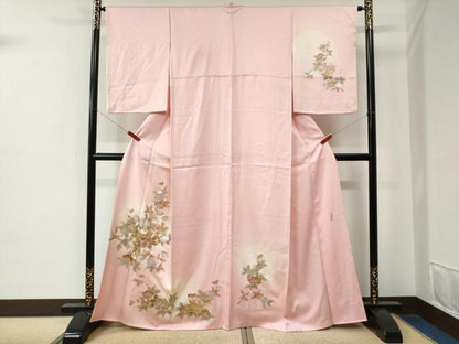 平和屋着物●訪問着　作家物　枝牡丹　暈し染め　金彩　正絹　逸品　CABE2111yc
