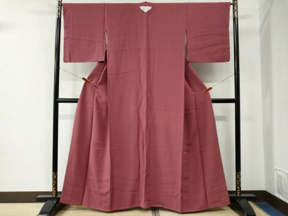 平和屋着物●上質な色無地　長春色　正絹　逸品　未使用　CABE2117yc