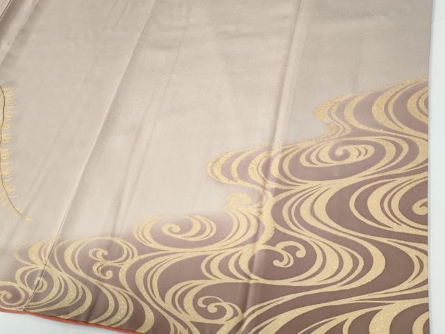 平和屋着物●訪問着　流水枝垂れ柳文　暈し染め　金彩　正絹　逸品　CABE2119yc