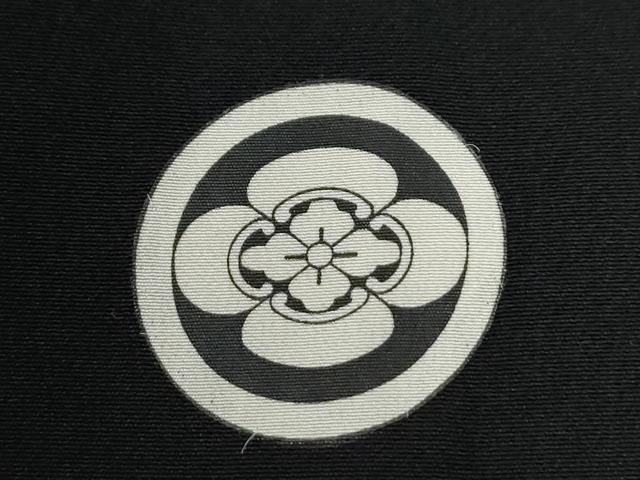 平和屋着物●男性　黒紋付　正絹　逸品　CABE2121yc