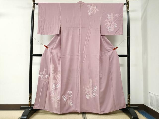 平和屋着物●訪問着　笹竹花文　金銀彩　正絹　逸品　CABE2122yc