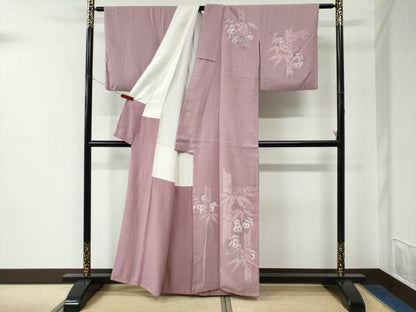 平和屋着物●訪問着　笹竹花文　金銀彩　正絹　逸品　CABE2122yc