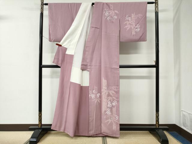 平和屋着物●訪問着　笹竹花文　金銀彩　正絹　逸品　CABE2122yc