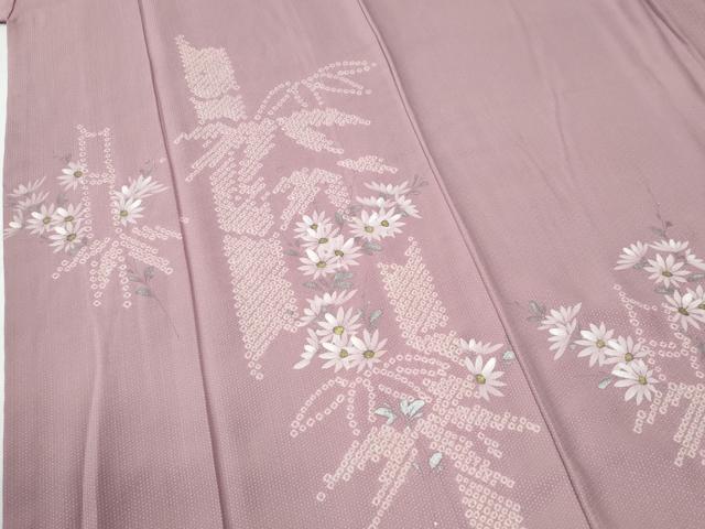 平和屋着物●訪問着　笹竹花文　金銀彩　正絹　逸品　CABE2122yc