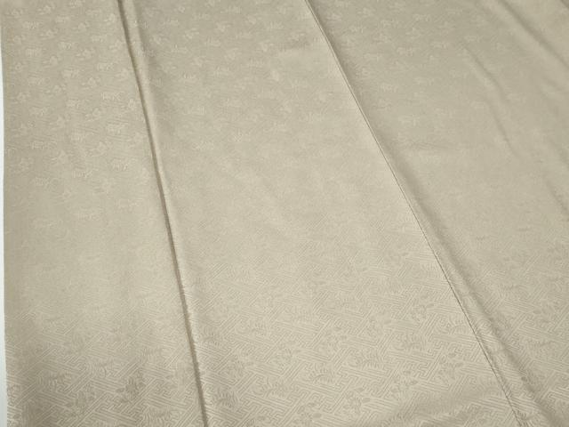 平和屋着物●上質な色無地　紗綾形草花地紋　浅黄色　正絹　逸品　CABE2128yc