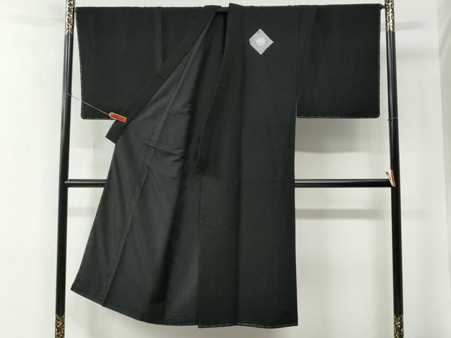平和屋着物●男性　黒紋付　草木下染　証紙付き　キングサイズ　正絹　逸品　未使用　CABE2130yc
