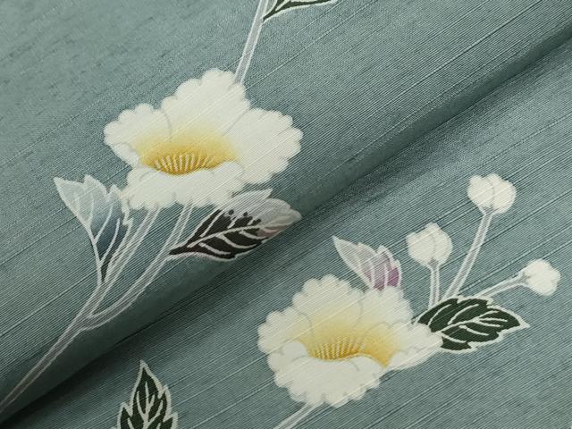 平和屋着物●訪問着　紬地　友禅　枝花文　正絹　逸品　CABE2131yc