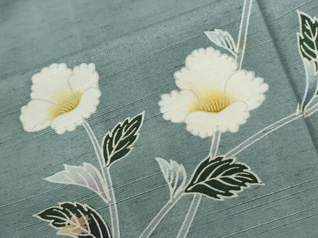 平和屋着物●訪問着　紬地　友禅　枝花文　正絹　逸品　CABE2131yc