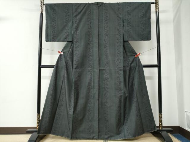 平和屋着物●本場大島紬　9マルキ　花唐草間道　正絹　逸品　未使用　CABE2132yc