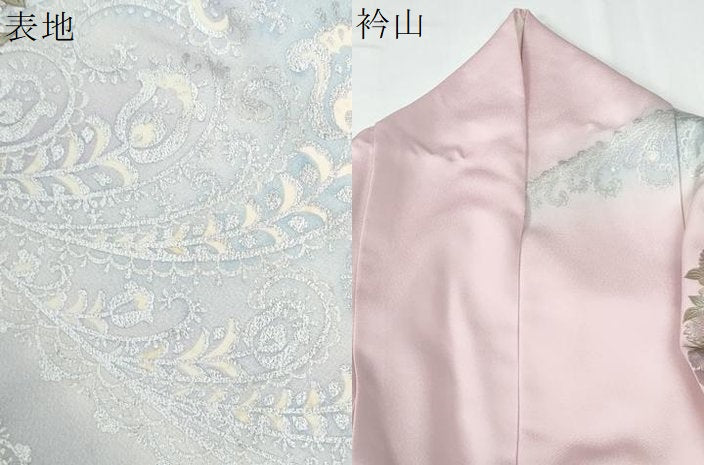 平和屋着物●豪華振袖　陶器更紗花唐草文　暈し染め　金銀彩　正絹　逸品　CABE2135yc