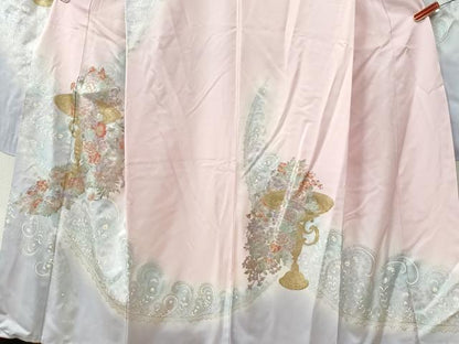 平和屋着物●豪華振袖　陶器更紗花唐草文　暈し染め　金銀彩　正絹　逸品　CABE2135yc